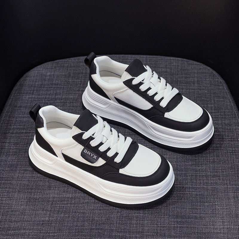 6厘米加绒保暖小白鞋女2025秋冬新百搭厚底增高轻便休闲圆头板鞋