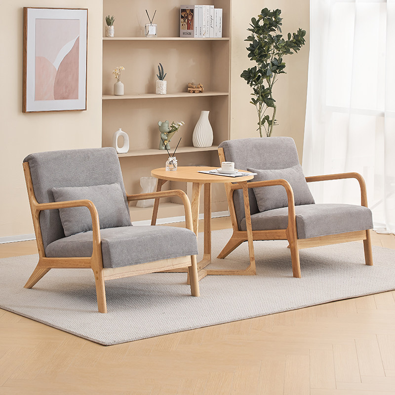 单人沙发椅阳台休闲椅子小户型躺椅客厅懒人椅子新款实木家用单椅