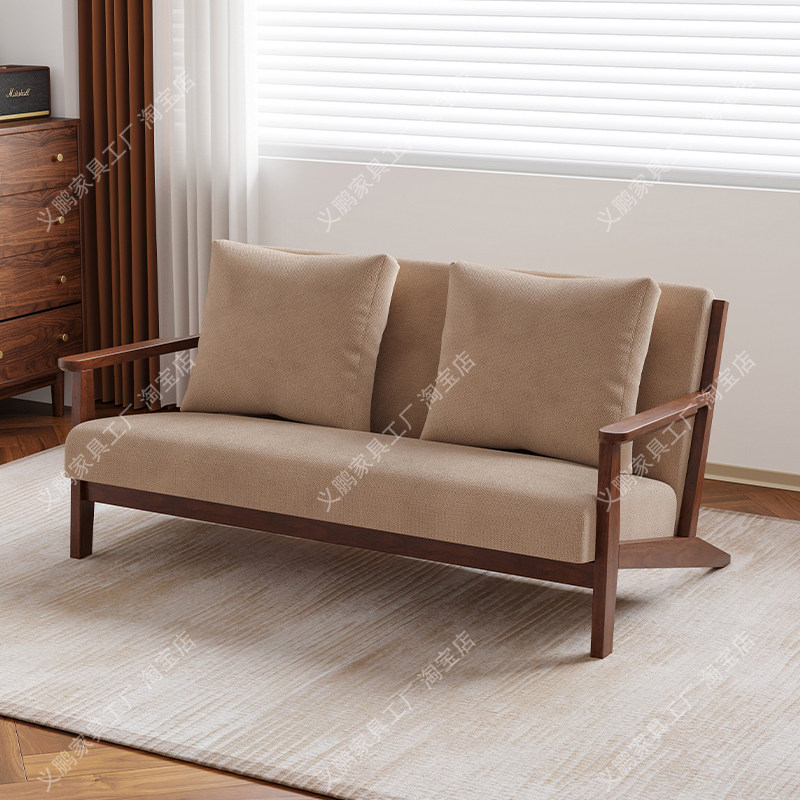茶楼卡座沙发木质新中式客厅小户型家用民宿2026新款实木沙发椅子