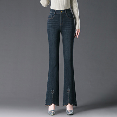 厂家正品直销时髦微喇牛仔裤女