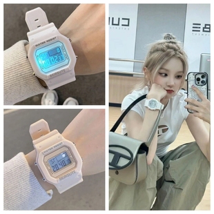 宋雨琦同款手表男女学生运动时尚潮流复古方形炫酷个性智能电子表