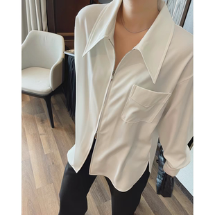 231简约大气双拉链翻领衬衫 衣长74 雯雯推荐