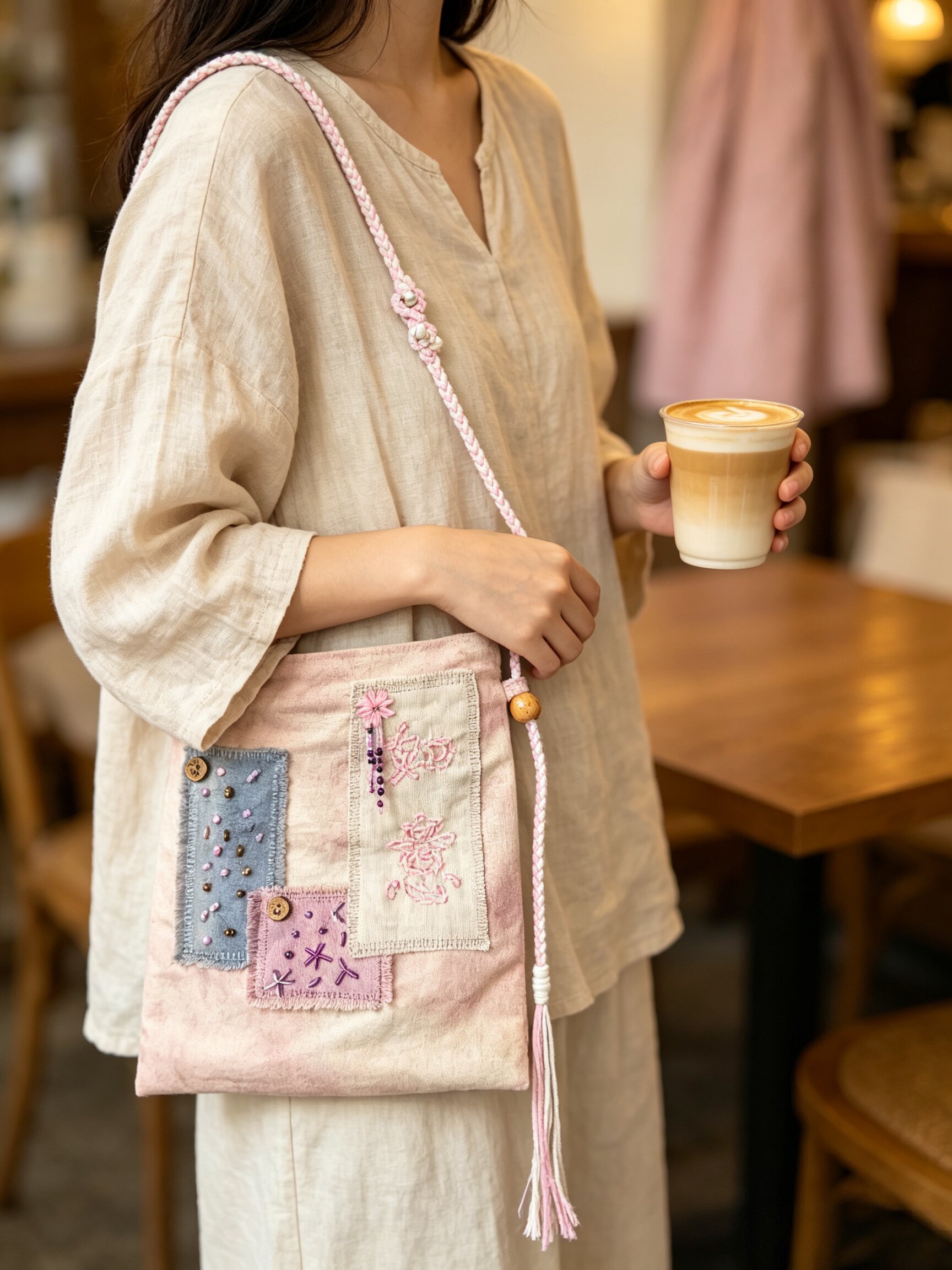 云南扎染手工纯棉女包文艺百搭vintage复古风women bag斜挎单肩包图片