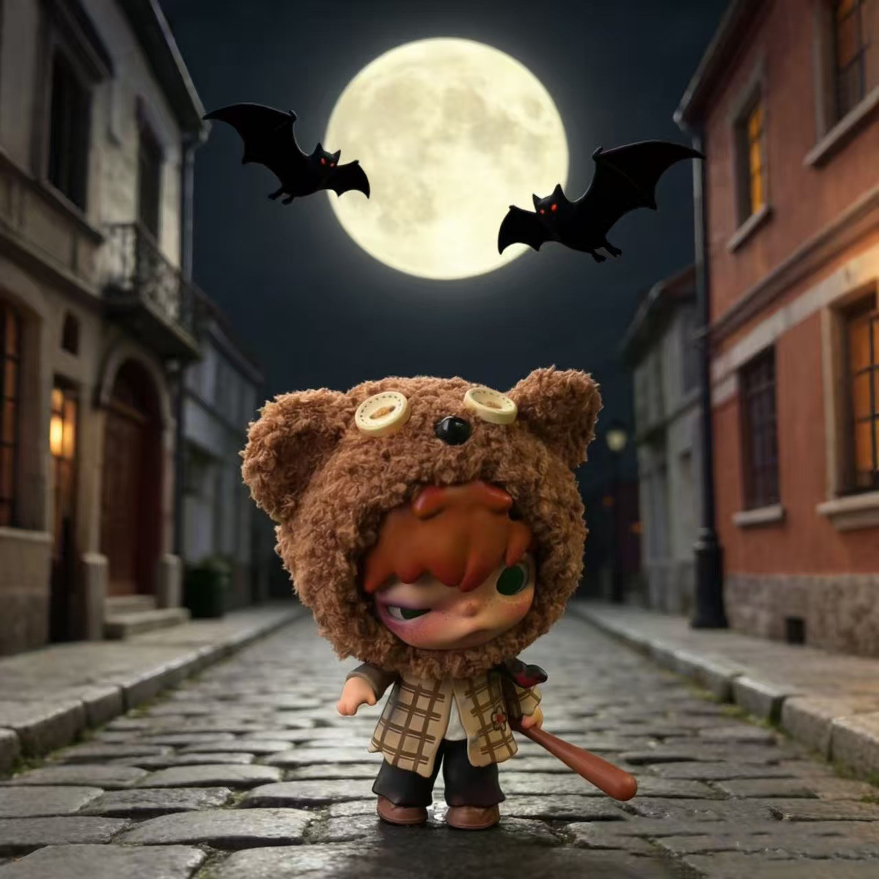 tirelire 棕色小野小熊帽子头套Hirono小野盲盒搪胶公仔 仅娃衣,模玩/动漫/周边/娃圈三坑/桌游,棉花娃娃/毛绒玩具娃衣,淘宝优惠券,粉丝福利购,淘宝优惠卷