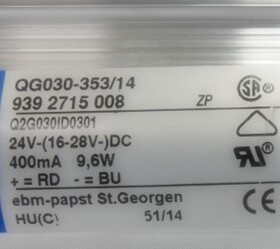 QG030-303/14  ebmPAPST 24V 9.6W 横流风扇风机QG030-353/14
