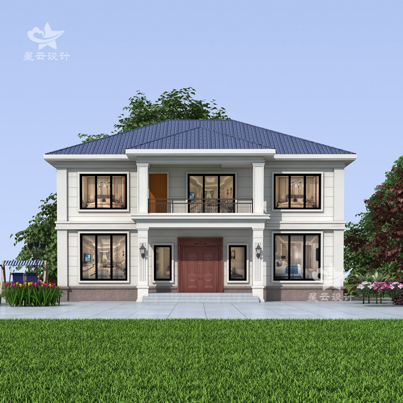 农村自建房二层别墅设计施工图纸两层简欧效果图全套建筑图150平