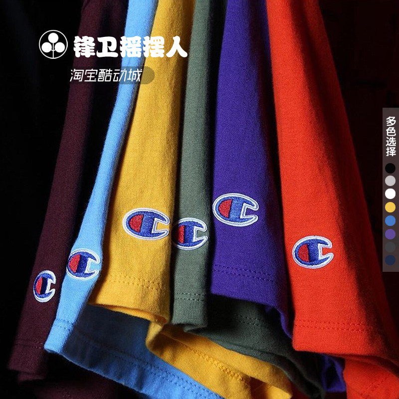 美版正品冠军Champion 经典 纯色刺绣棉质打底短袖T恤半袖情侣款|ruв категории Мужская одежда, футболка - от Buy2taobao.com для оказания профессиональной услуги покупки агента Taobao