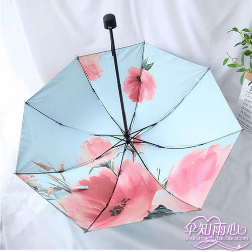 黑胶双层加厚抗风晴雨两用伞