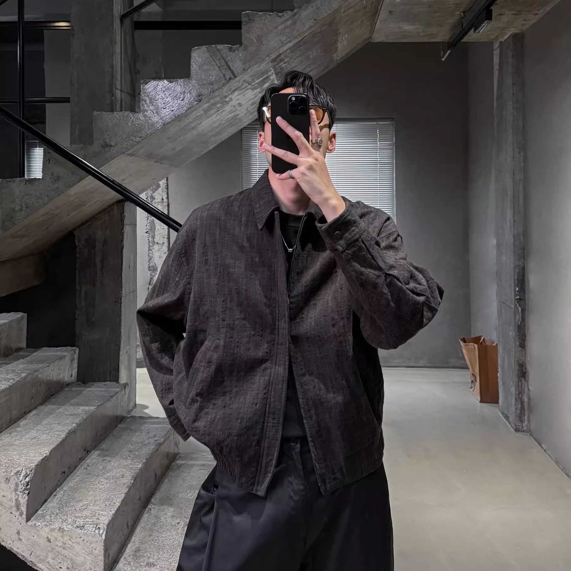 Mr.ye “摩登年代”羊毛定织复古短款廓形老钱翻领夹克外套,男装,卫衣,淘宝优惠券,粉丝福利购,淘宝优惠卷