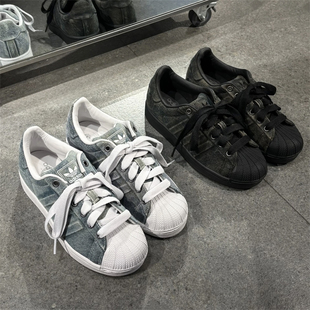 adidas阿迪达斯三叶草水洗牛仔布二代贝壳头休闲板鞋JQ3239JQ3240