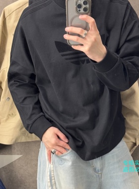 Adidas三叶草26年春季男女半高领运动套头衫长袖T恤KD6575 KD6576