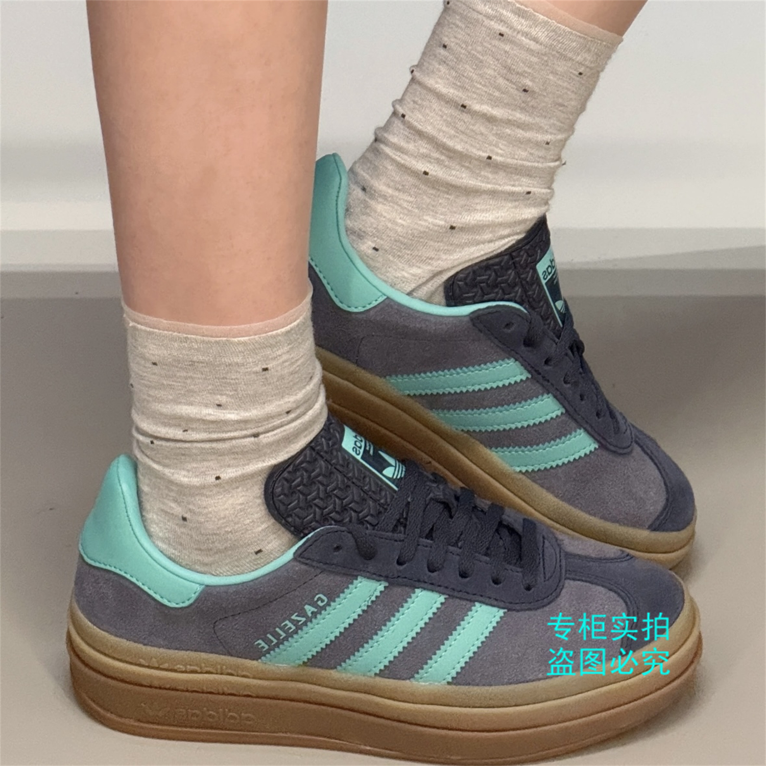 adidas阿迪达斯三叶草GAZELLE女板鞋厚底T头德训鞋 JQ6436 JQ6437