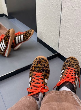 Adidas三叶草25冬季SL72 OG豹纹男女低帮运动休闲鞋 JI0189