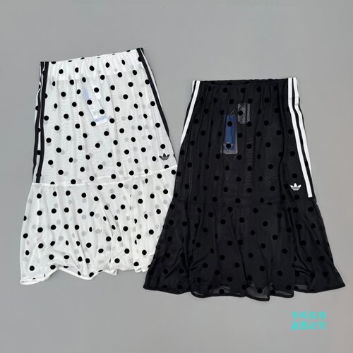 Adidas三叶草26年夏季女子宽松运动透气波点半身裙KV1177 KV1176