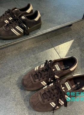 Adidas三叶草25秋季女子复古翻毛皮低帮运动休闲鞋JS3971 JS3967