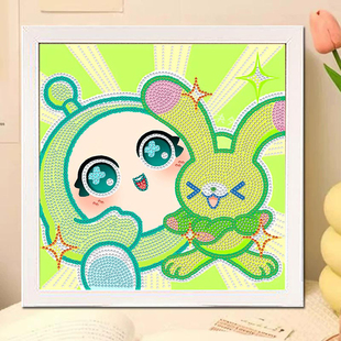 蛋仔派对钻石画卡通学生儿童手工diy送男孩生日礼物客厅相框简单