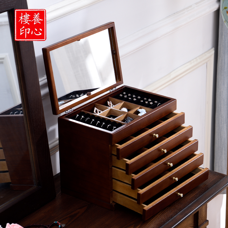 首饰盒实木多层大容量