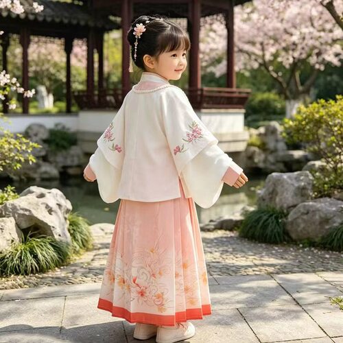 2026新款重工刺绣儿童汉服中国风原创女童汉服超仙薄款套装 - 封面