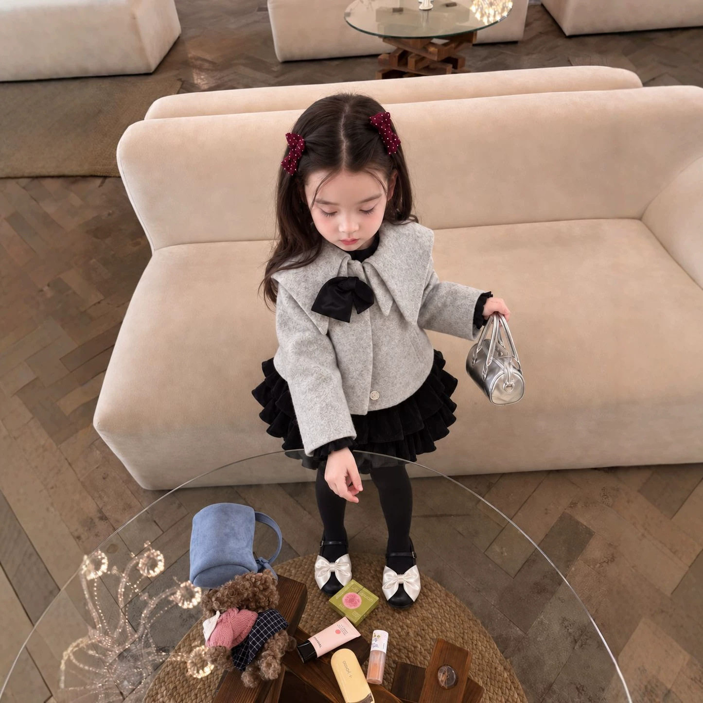 韩版童装2026秋冬季儿童毛呢加厚外套时髦冬装女童小香风短款大衣