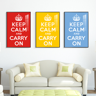 on办公室装 起贝 饰画励志字母公司挂画壁画 carry and keep calm