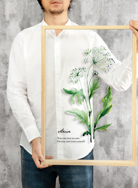 起贝家北欧餐厅小清新装饰画现代简约绿植客厅饭厅透明画挂画壁画