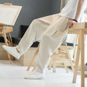 K640^风亚麻裤男休闲裤宽松长裤复古风棉麻裤子大货，男装休闲裤，钱塘777(原3023)