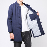 9005^新款风男士加厚棉衣中式复古盘扣棉袄男款中长款长款棉，男装棉衣，钱塘777(原3023)