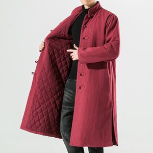 20242^棉衣男长款羽绒棉服冬装外套复古加厚棉袄风唐装图片