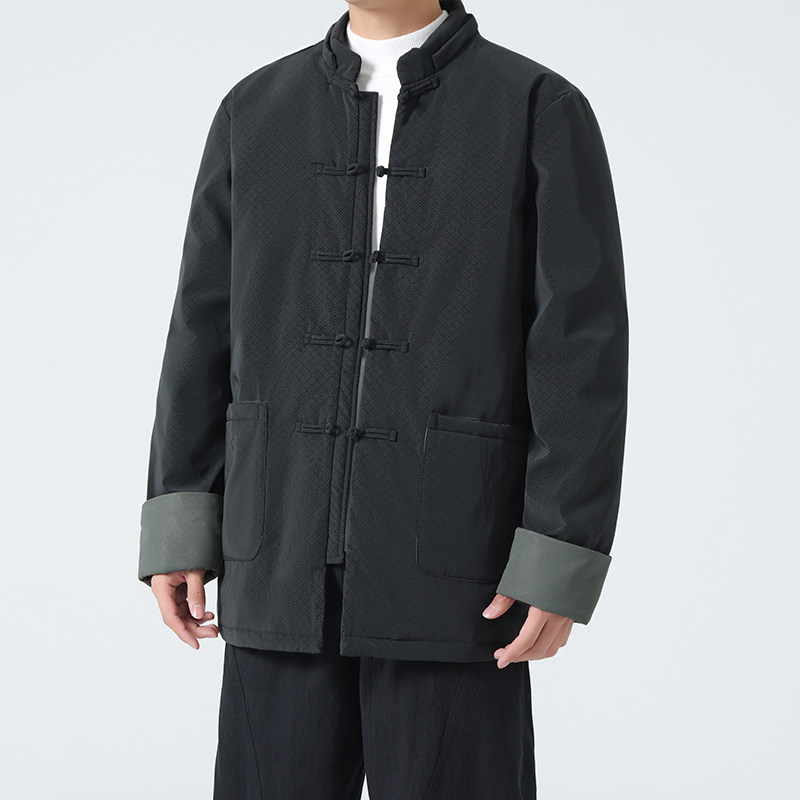 9399^新款潮中长款男士唐装羽绒服外套风冬装爸爸装,男装羽绒服,钱塘777(原3023)