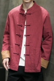JK777^民族风春夏中式汉服盘扣宽松民族上衣唐装外套，男装民族服装，钱塘777(原3023)