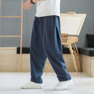 K640^传统服装新款秋冬季长裤复古风棉麻阔腿裤 量大从优图片