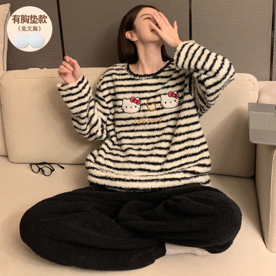 睡衣女款软绵珊瑚绒加厚保暖少女