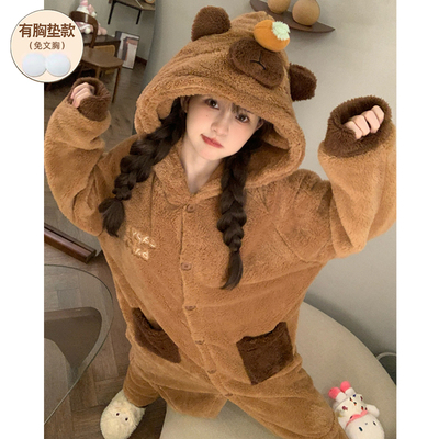 冬季睡衣女款睡袍斗篷加厚浴袍