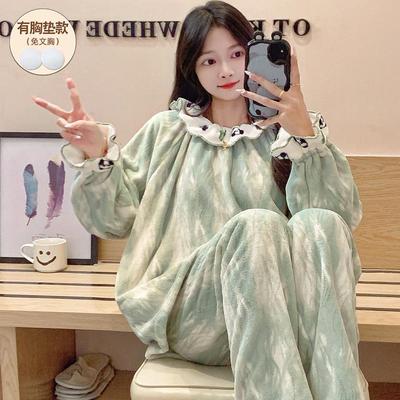 睡衣女春秋款纯棉长袖套装