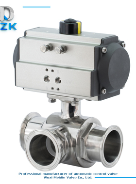 MDZK-AT-Q684/5F-16P气动卫生食品级快装卡箍不锈钢304三通球阀