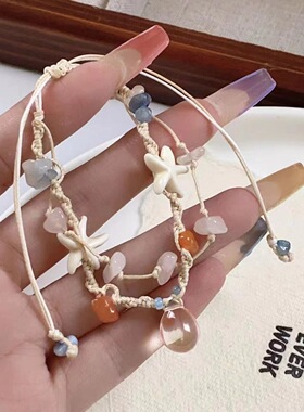 多巴胺串珠吊坠手链女