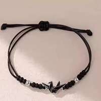 A pair of paper crane couple bracelets, a high-end woven bracelet, a niche best friend bracelet, a gift for boys and girlfriends thumbnail 2