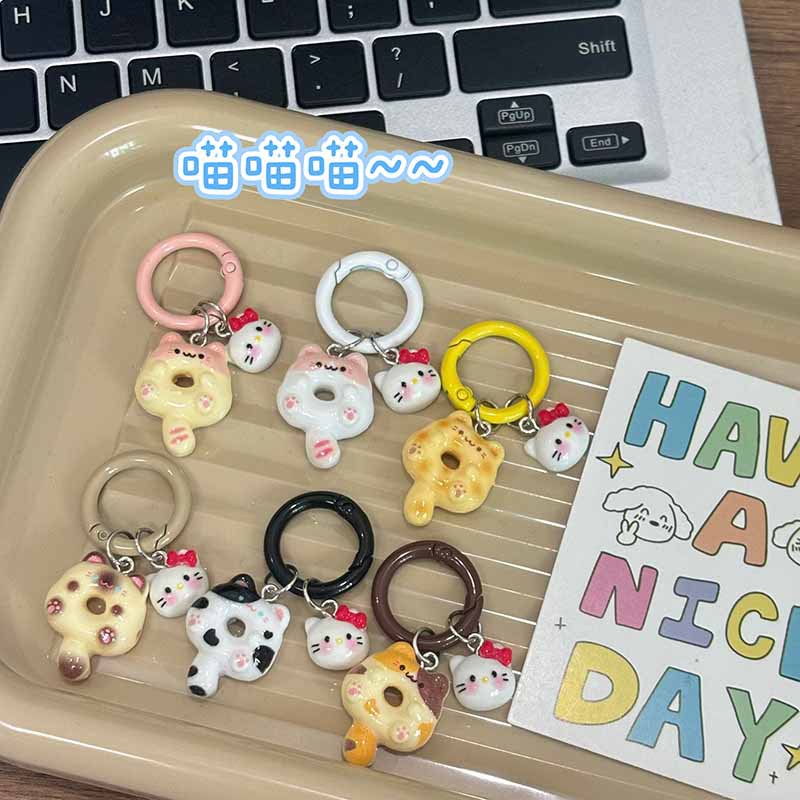 小清新可爱卡通猫咪钥匙扣