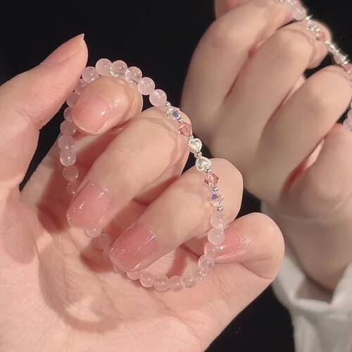 「蜜桃汽水」甜美蝴蝶结串珠手链