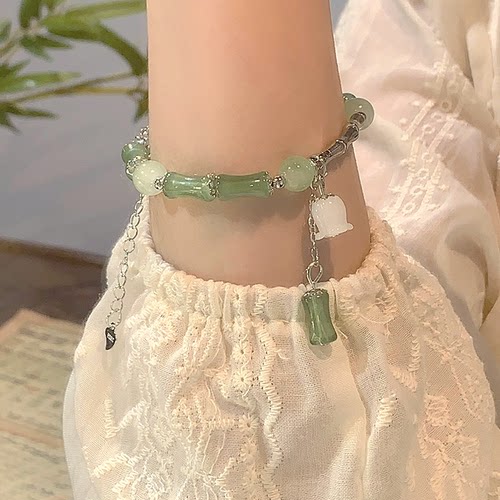 新中式节节高升竹节铃兰花手链