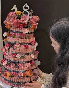 有钱花花束材料包全套钱蛋糕爱心形礼盒创意生日礼物