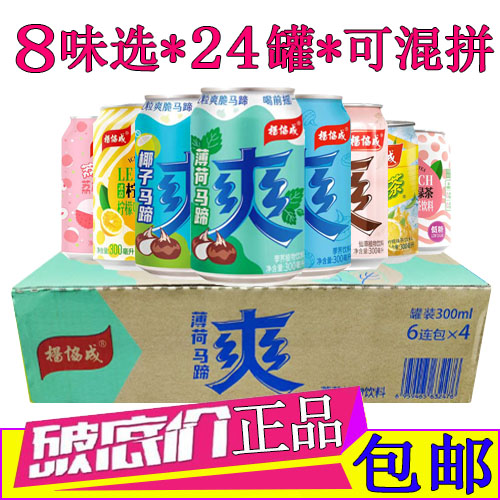 杨协成椰子马蹄爽饮料300ml*24罐整箱装荔枝水甘蔗汁清凉爽柠檬茶