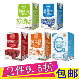 风行牛奶原味酸奶红枣枸杞蓝莓高钙纯牛奶200ml*12盒整箱装早餐奶