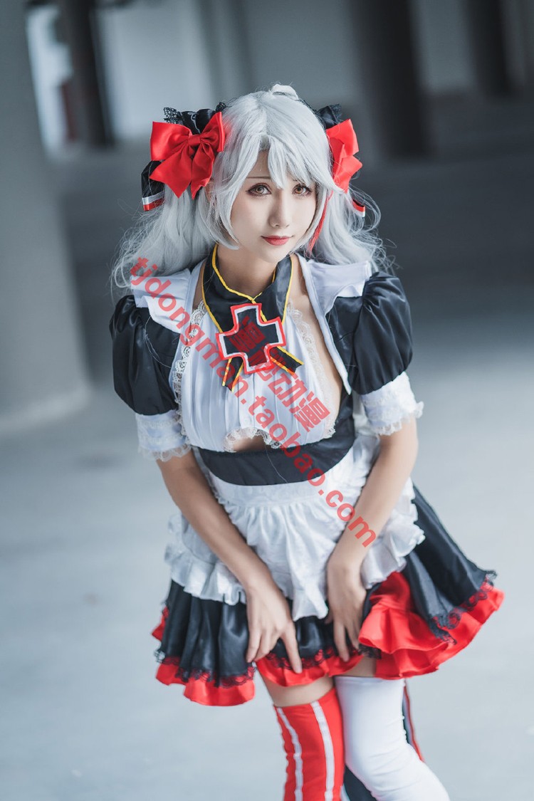 碧蓝航线欧根亲王女仆装 cosplay定做承接各种动漫服装假发定制