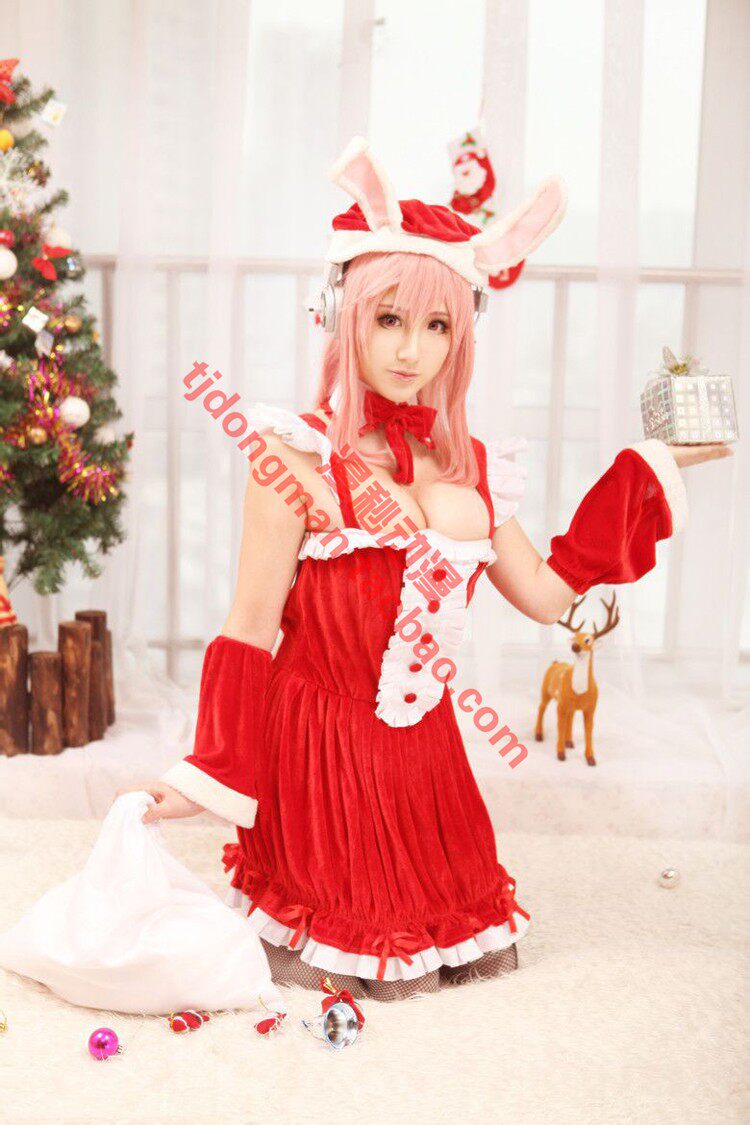 超级索尼子 兔耳圣诞装 nico酱 cosplay定做承接动漫服装假发定制