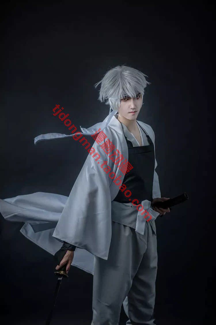 银魂 坂田银时 攘夷党 cosplay定做 承接各种动漫服装假发定制