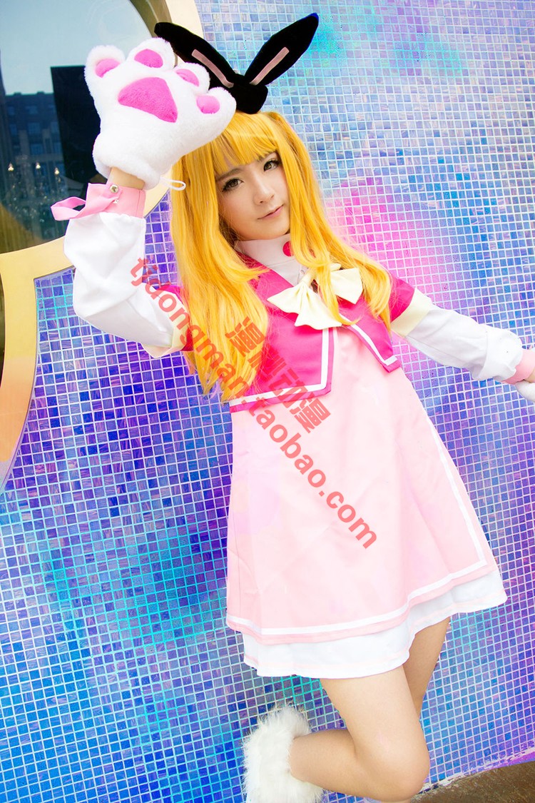 AKB0048东云楚方粉红打歌服 cosplay定做承接动漫服装假发定制