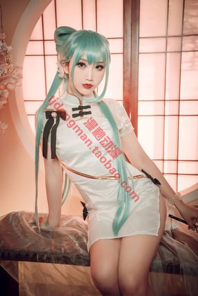 Vocaloid 初音未来 旗袍 韶华 cosplay定做 承接动漫服装假发定制