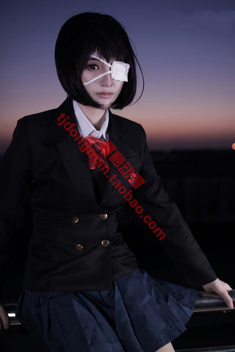 another替身 见崎鸣 冬季水手服cosplay定做承接动漫服装假发定制