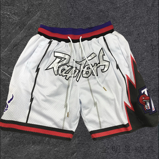 猛龙队美式短裤魔术公牛湖人刺绣密秀男复古速干透气五分裤篮球裤